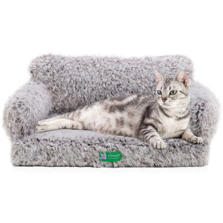MEWOOFUN Cat Bed for Indoor Cats Dog Bed Medium Small Dog Bed Cat Sofa Cat Dog Couch Orthopedic Egg- Foam Pet Bed with Removable Washable Cover and Non-Slip Bottom(Medium Brown)