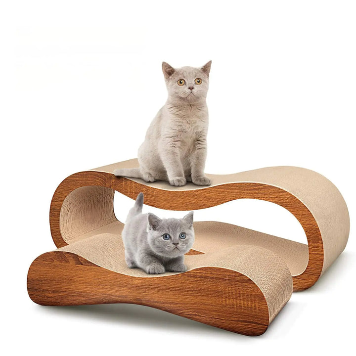 MANGOKKA 2 in 1 Cat Scratcher Cardboard Lounge Bed Cat Scratching Post Durable Board Pads Prevents Furniture DamageCat Scratching Board Indoor Cat Bed for Cats