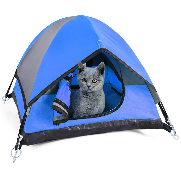 Cat Camping Tent Cat Tent Bed Pet Tent for Indoor Cat and Small Dog Mini Tent (Blue 21 x 21 x 14 Inches)