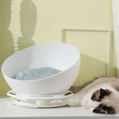 Single-Layer Round Mochi Cat Bed and Pet Lounge