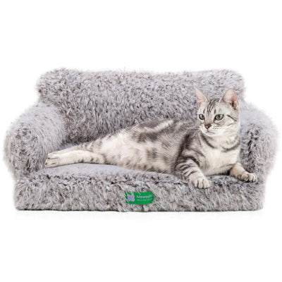 MEWOOFUN Cat Bed for Indoor Cats Dog Bed Medium Small Dog Bed Cat Sofa Cat Dog Couch Orthopedic Egg- Foam Pet Bed with Removable Washable Cover and Non-Slip Bottom(Medium Brown)