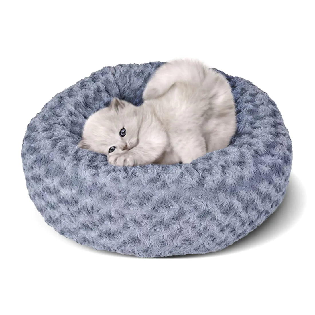 PAWOLOGY Ultra Calming Cuddler Plush Donut Dog Beds Cat Bed for Indoor Cocoon Dog Bed Dog CouchDog Pillow Puppy Essentials Non-Slip BottomWashable Fluffy Small Animal Bed 23 inch