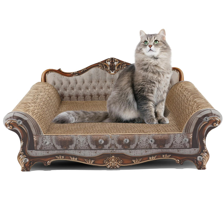 COOZMENT Sofa Shaped Cat Scratching CouchThick Cat Scratching CardboardCat Lounge Bed for Indoor Cat Rest&PlayCat Sofa Scratcher Pad (23 "L X 12.2" W X 10.6 "H)