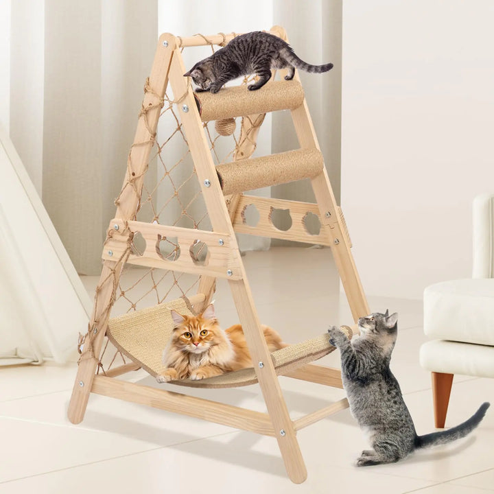 Cat Tree Tower Cat Scratching Post with Bed Hemrope Cat Scratcher with Sisal Perch Multiple Cat Accessories Furniture for Kitten & Adult Cats