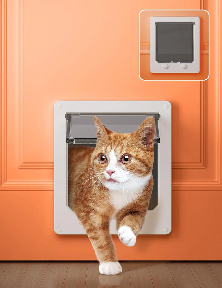 LIBBEPET Cat Door Interior Door Indoor Cat Doors Large Pet Doors for Cats Up to 18 lbs(Frame Size 9.3" x 10.6") Upgraded 4 Way Locking Kitty Door for Interior & Exterior Doors Easy to Install